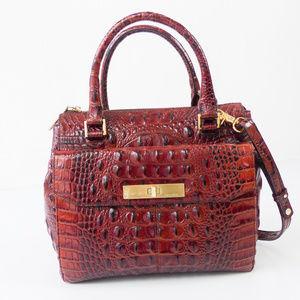 Brahmin Chesnut Croc Print leather Bag